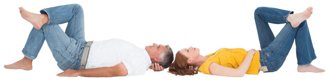 Couple Relaxing Lavishly Transparent Background