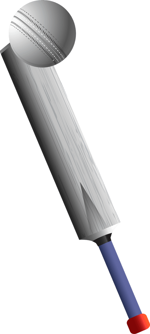 Transparent Cricket Bat and Ball Vector Design Minimalist Style