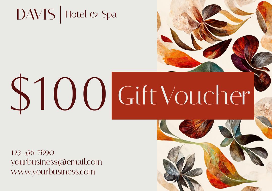 Luxurious $100 Spa and Relaxation Gift Voucher Design