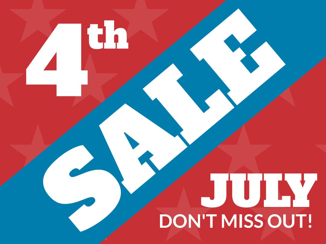 Bold Red and Blue July 4th Sale Advertisement
