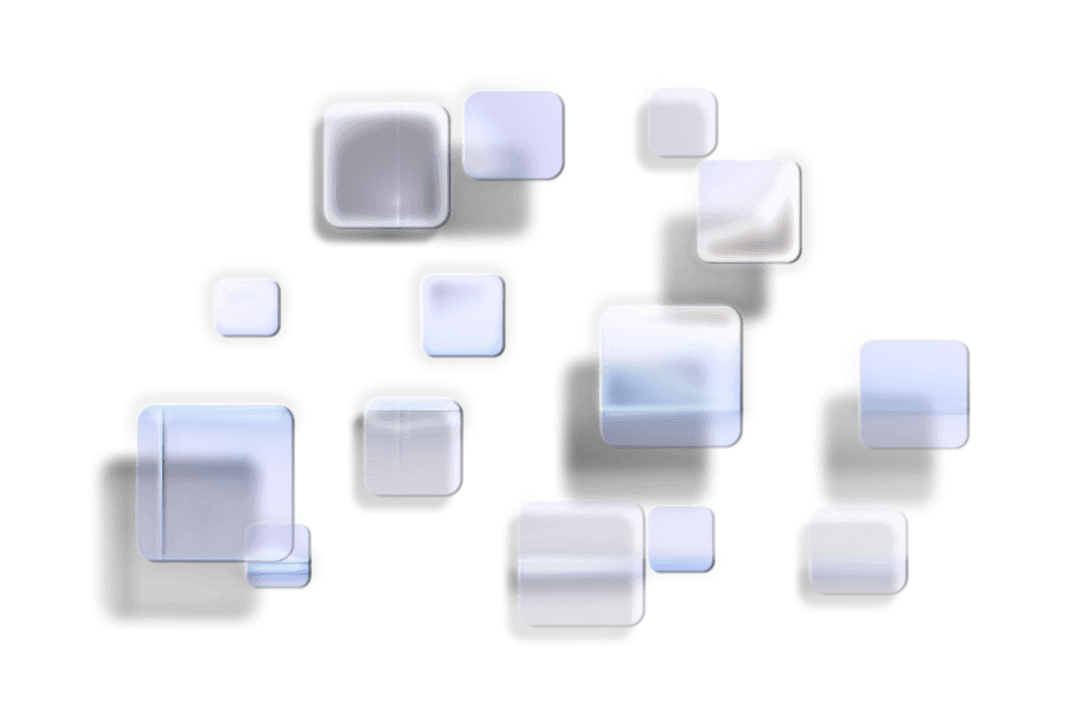 Abstract Digital Shapes on Transparent Background