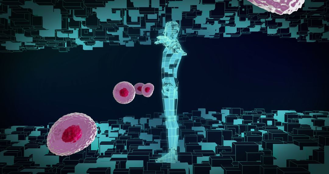 Digital Human and Cells in Futuristic Virtual Environment