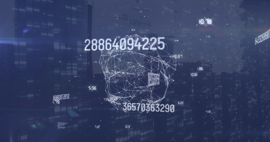 Digital Network Globe and Data Over Urban Environment