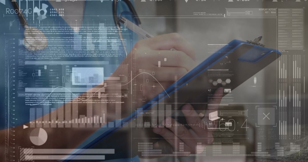 Caucasian Doctor Analyzing Digital Data in Healthcare Concept