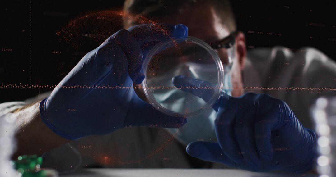 Scientist Analyzing Sample in Laboratory with Modern Technology