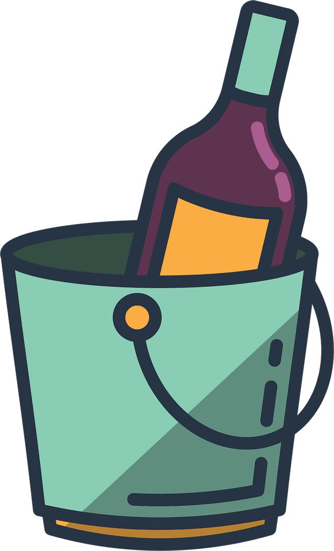 Transparent Wine Bottle in Bucket Illustration for Celebration