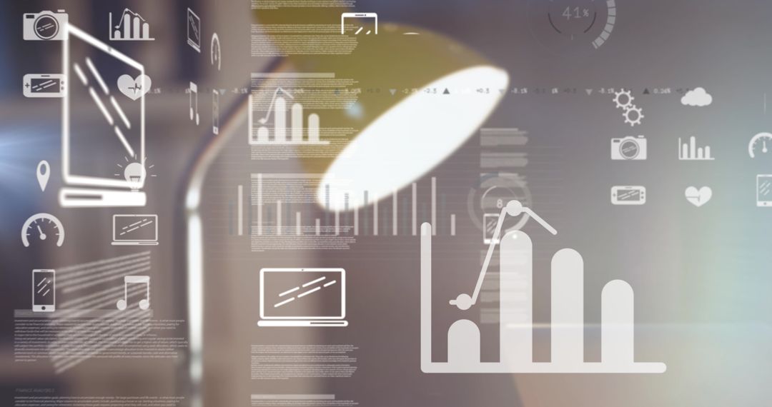 Futuristic Business Interface with Abstract Data Graphics