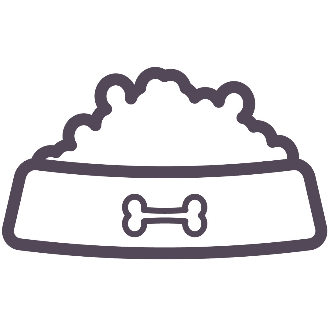 Illustration of Dog Bowl Filled with Food on Transparent Background