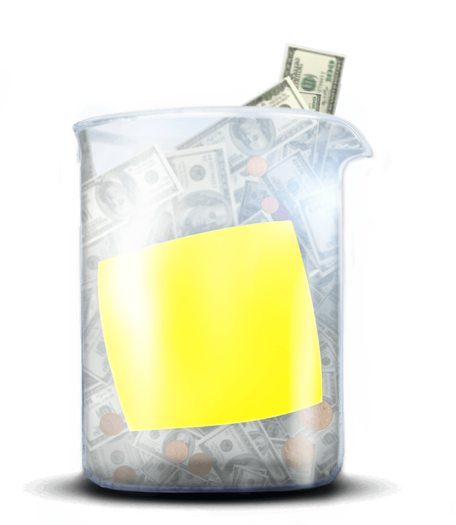 Transparent Jar Filled with American Dollar Banknotes Illustration