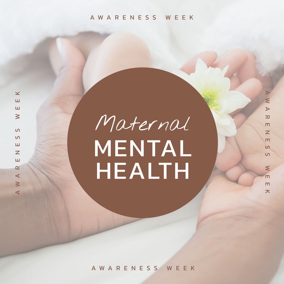 Maternal Mental Health Awareness Week with African American Mother and Baby