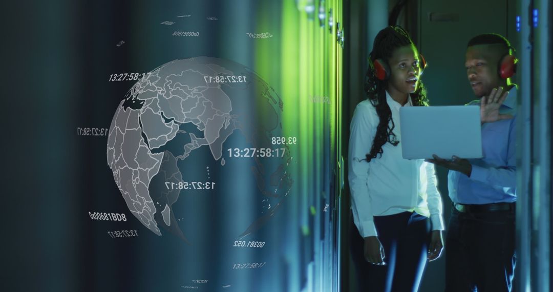 IT Professionals Collaborating in Advanced Server Room