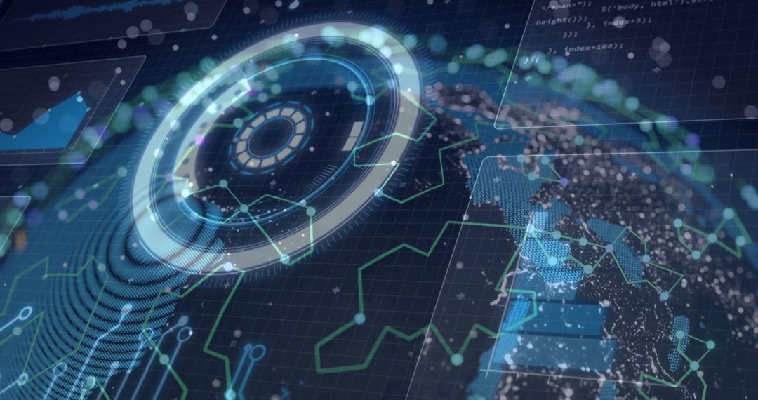 Futuristic Holographic Network Interface with Digital Globe