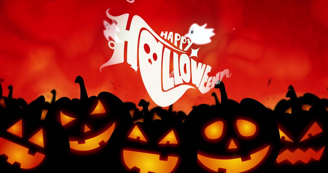 Happy Halloween Celebration with Glowing Jack-O'-Lanterns - Free Images, Stock Photos and Pictures on Pikwizard.com