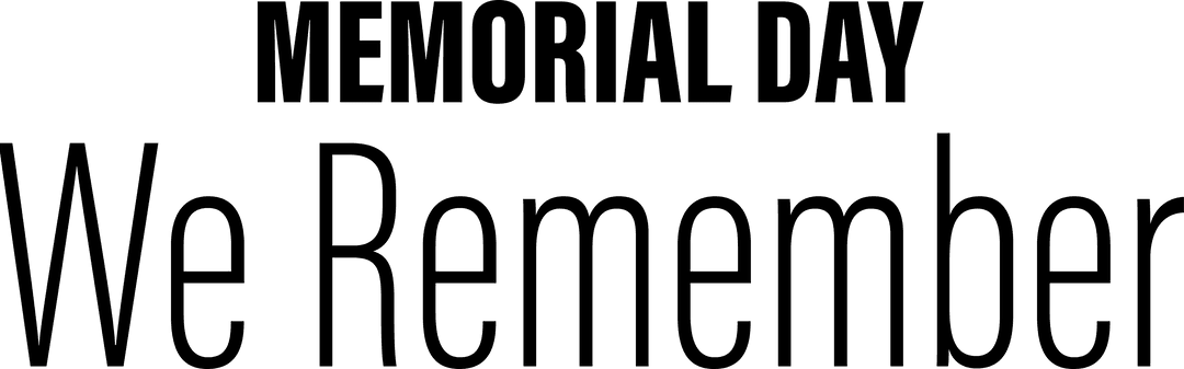 Digital Memorial Day Text on Transparent Background