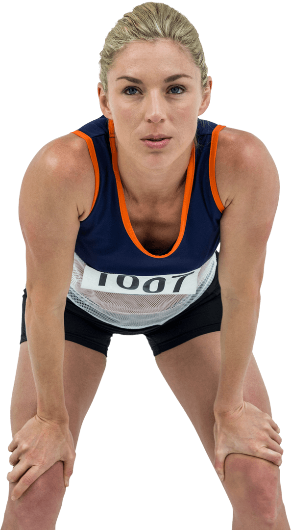 Transparent Tired Athlete Resting After Intense Exercise