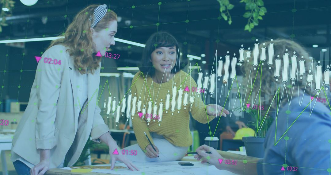 Team Brainstorming in Modern Open-Plan Workspace