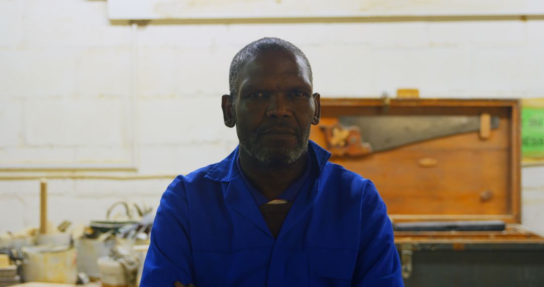 Confident Worker Standing in Industrial Foundry Workshop