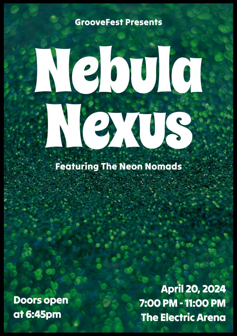 Nebula Nexus Music Event Poster Featuring The Neon Nomads - Download Free Stock Templates Pikwizard.com