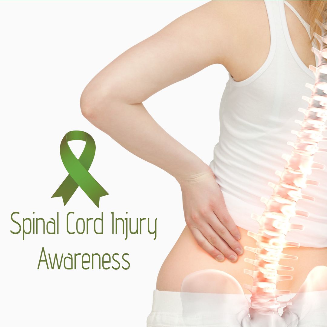 Spinal Cord Injury Awareness with Green Ribbon Symbol