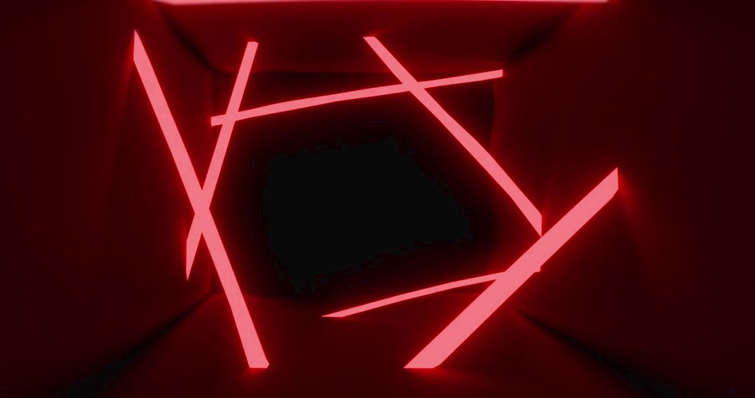 Glowing Abstract QR Code with Red Neon Lines