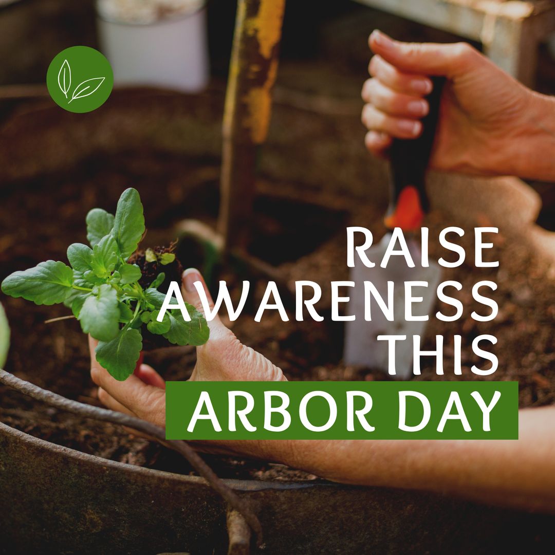 Arbor Day Awareness with Woman Holding Seedling in Garden - Download Free Stock Templates Pikwizard.com