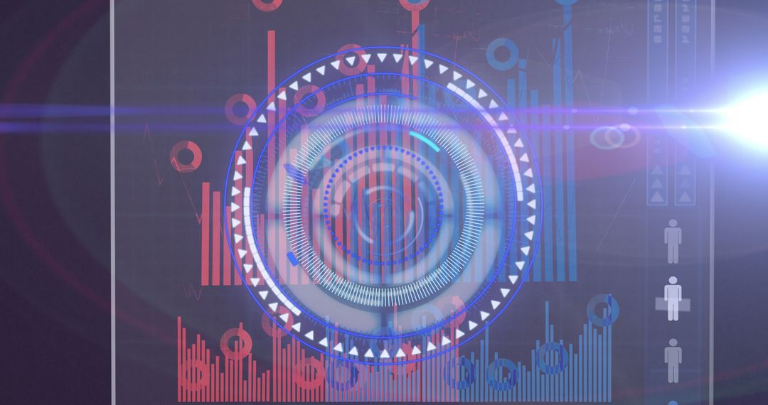 Futuristic Radar Overlay with Data Visualizations