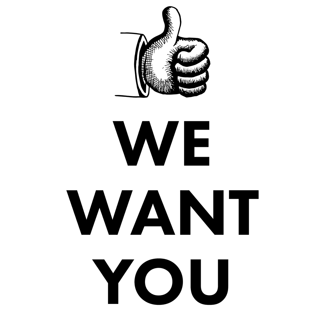 Transparent Illustration We Want You Text Dark Background