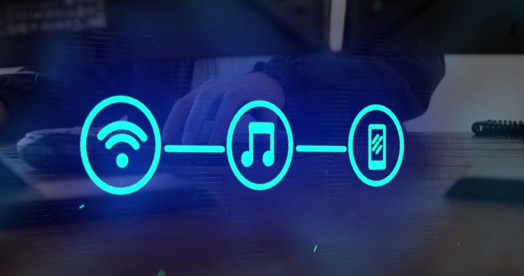 Futuristic Network Technology Mood with Interface Icons