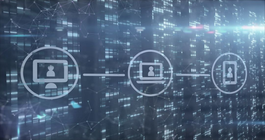 Digital Network Connections Over Data Cluster Background
