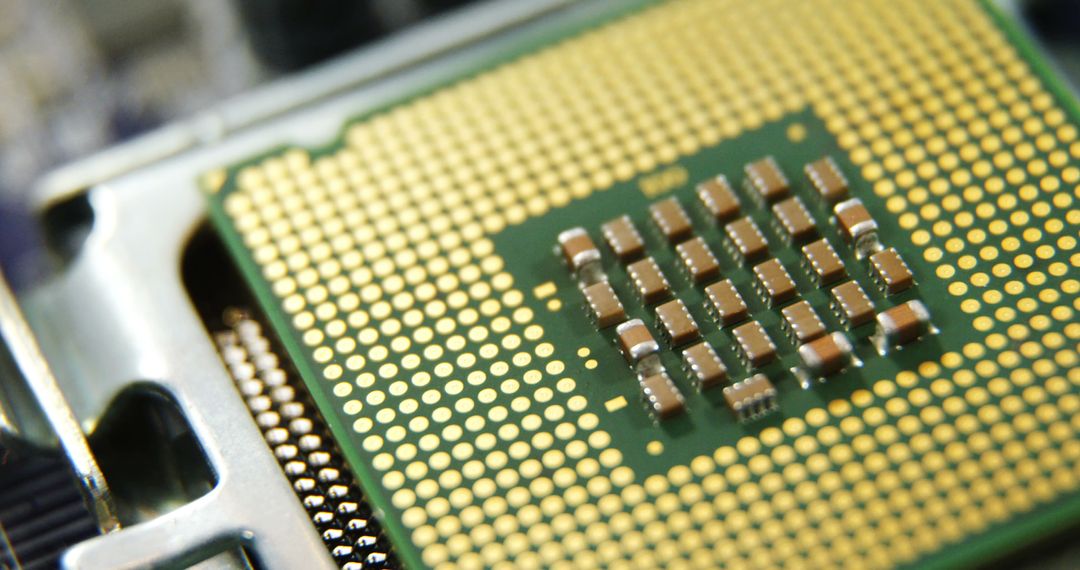 Close Up of Computer Chip on Motherboard Harnessing Tech