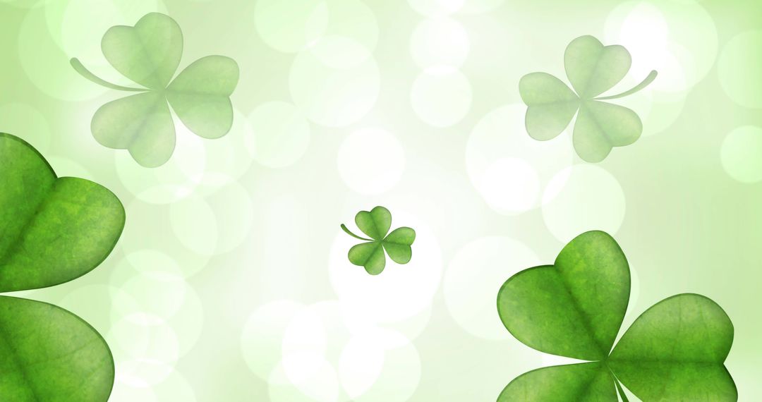 Floating Clovers on Soft Green Background Celebrating St. Patrick's Day