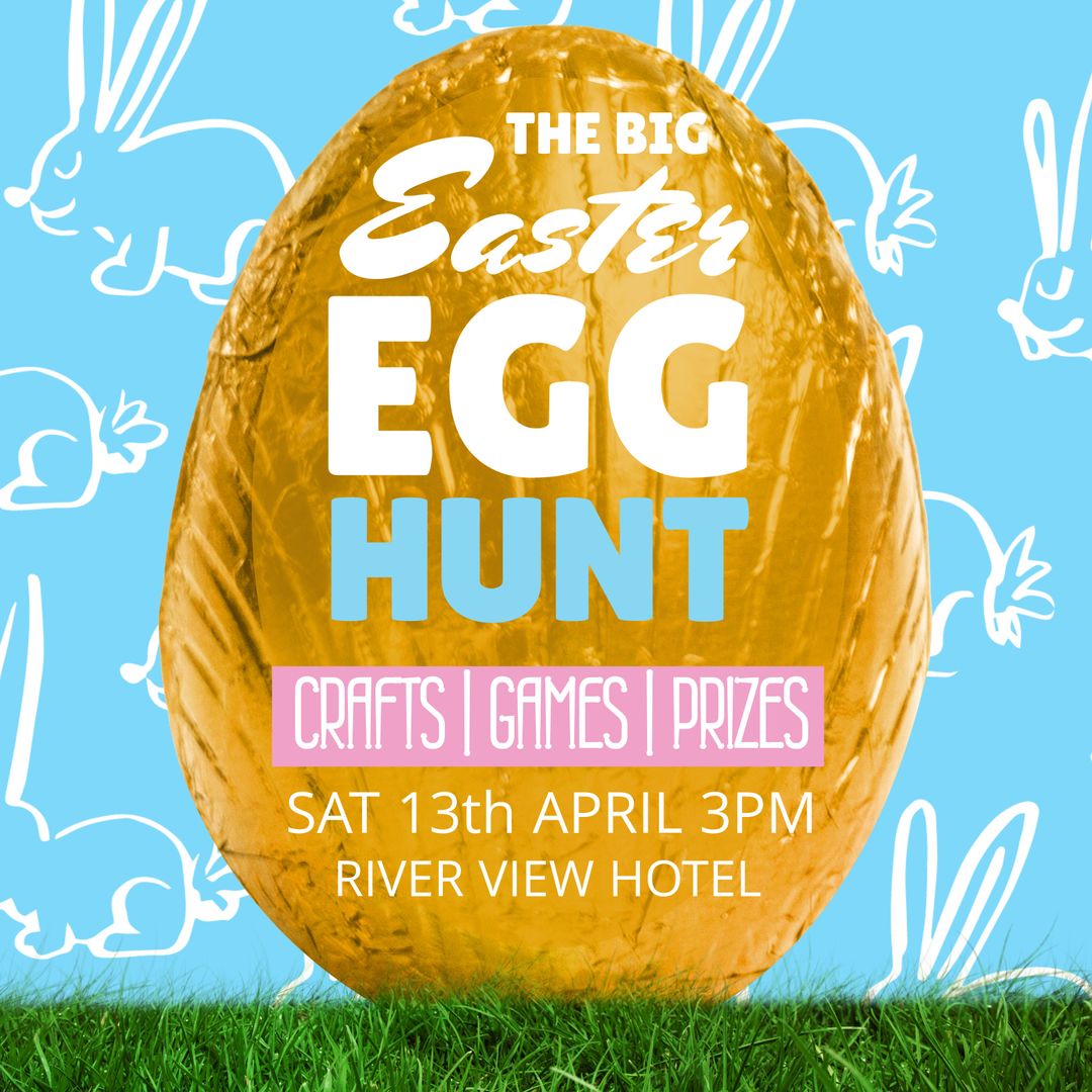 Golden Egg and Bunny-themed Easter Egg Hunt Invitation - Download Free Stock Templates Pikwizard.com