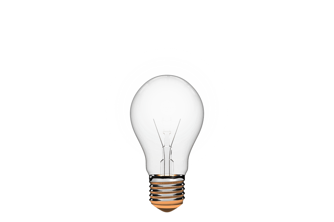 Transparent Light Bulb with Illuminated Filament