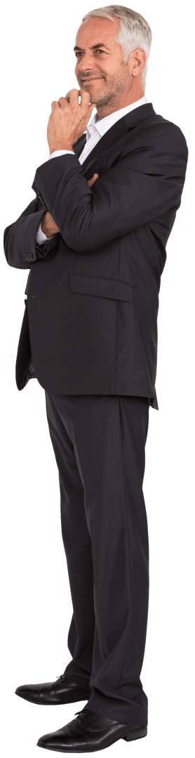 Transparent Background Happy Mature Businessman Looking Positive