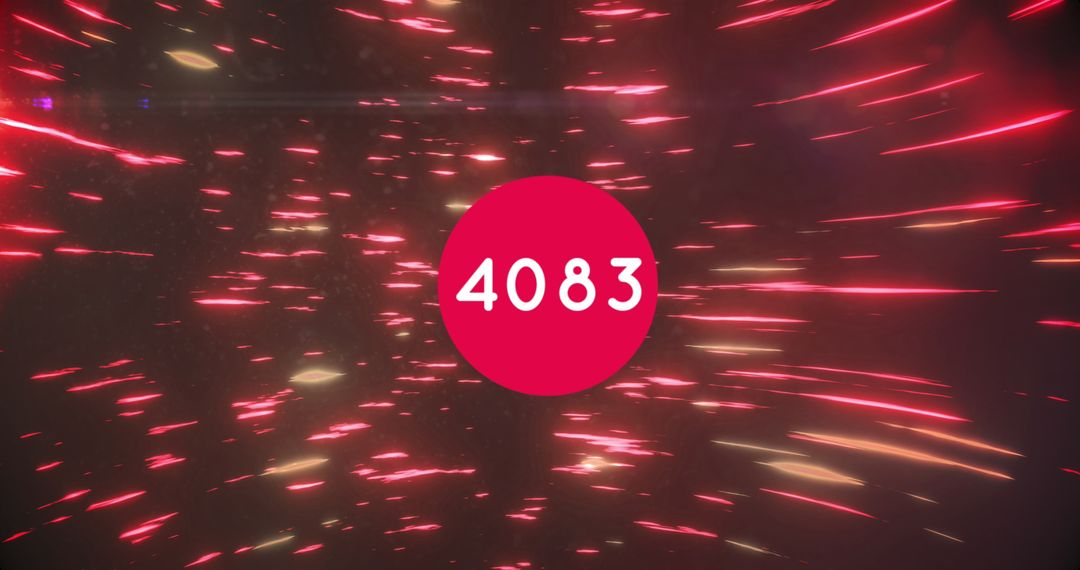 Vibrant Light Trails with Bold Centered Numbers Design