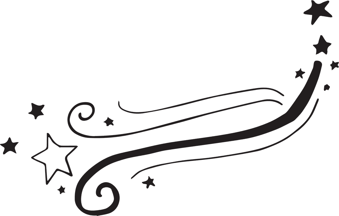 Magical Starry Swirls on Transparent Background for Graphic Design