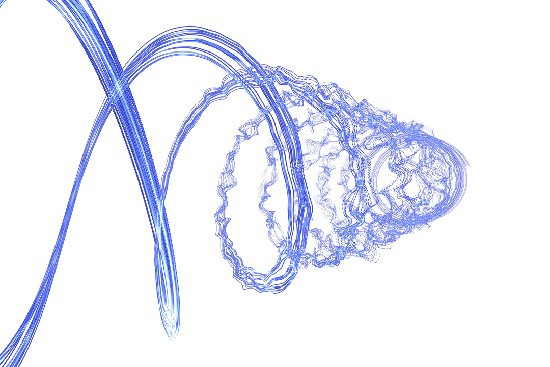 Blue Digital Abstract Shape on Transparent Background Art