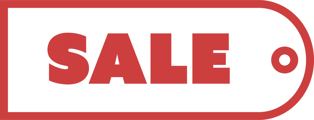 Red Sale Tag Graphic on Transparent Background for Promotions