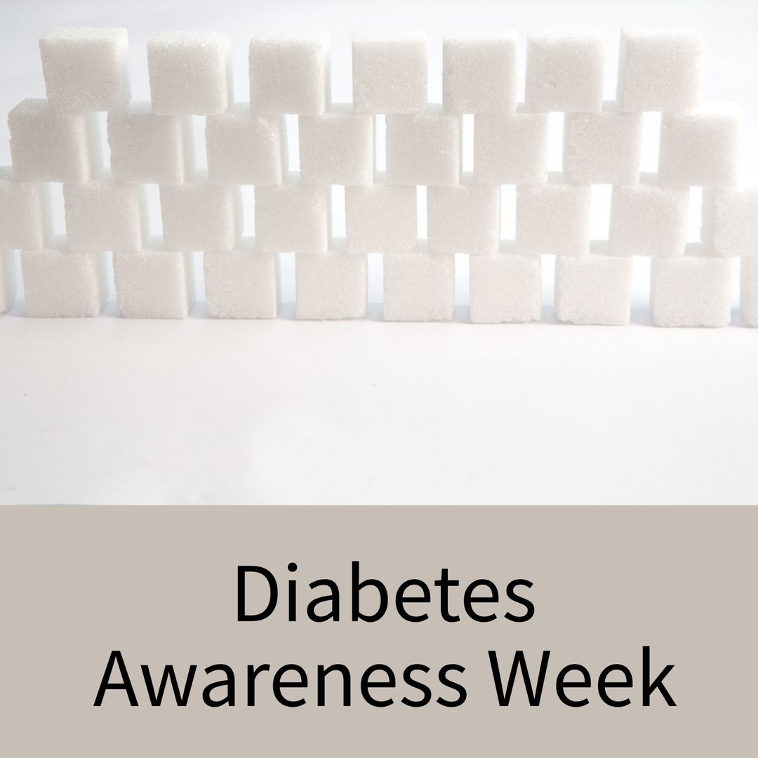 Sugar Cubes Stacked for Diabetes Awareness Week Concept