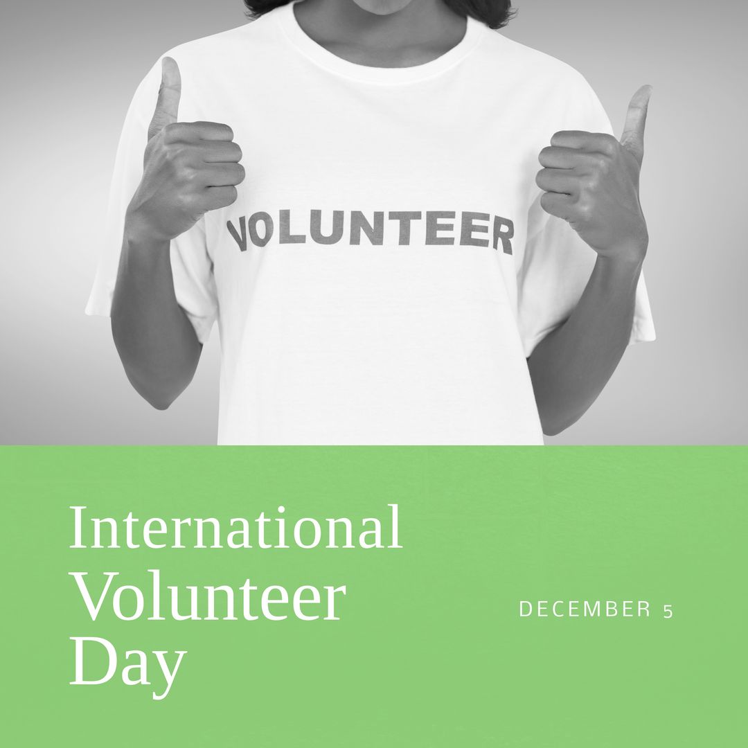 International Volunteer Day Promotion with Woman in Volunteer T-Shirt - Download Free Stock Templates Pikwizard.com