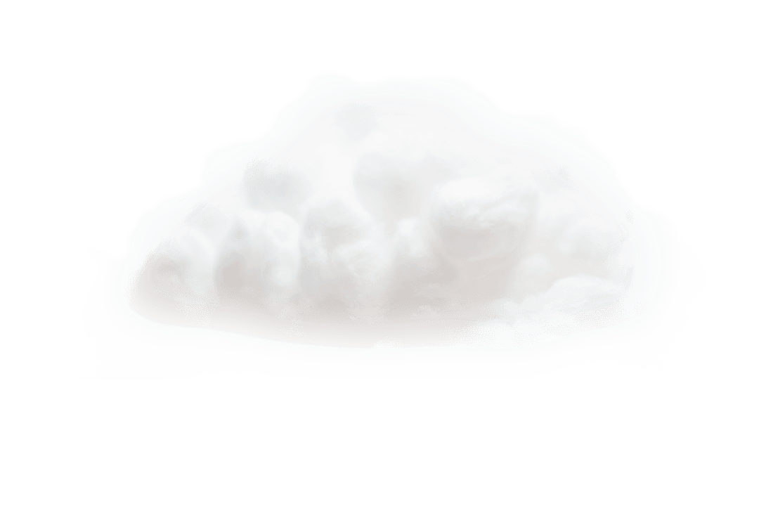 Realistic White Cloud Illustration on Transparent Background