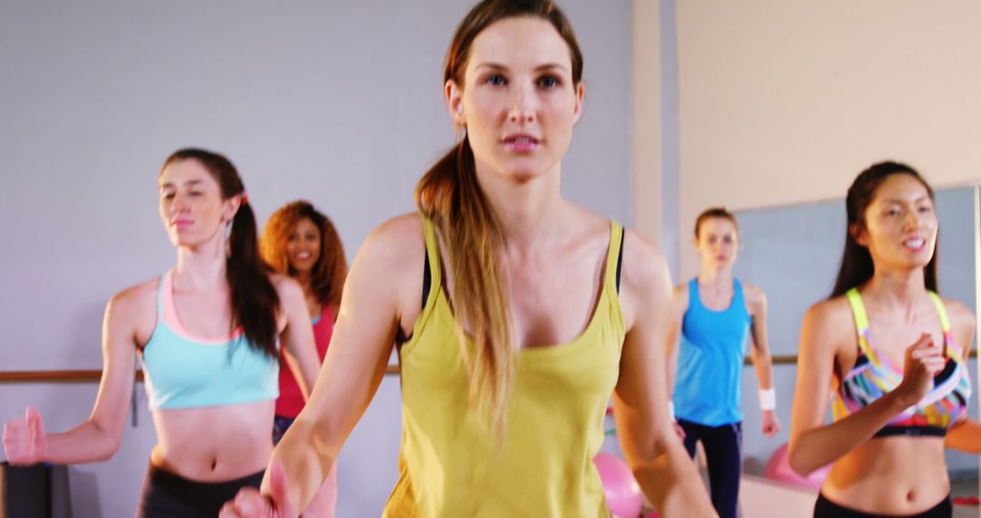 Group of Women Enjoying Fitness Dance Class - Free Images, Stock Photos and Pictures on Pikwizard.com