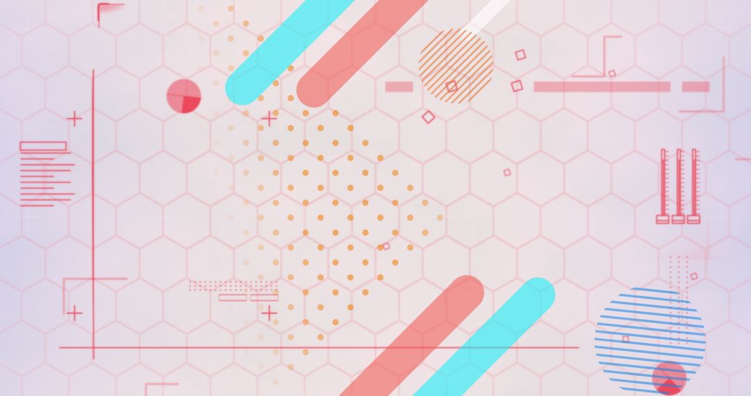 Abstract Digital Network with Hexagonal Pattern