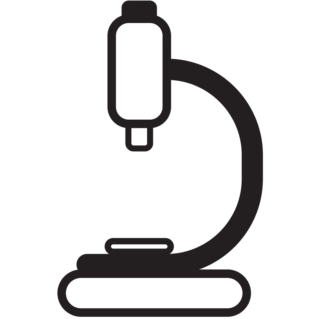 Microscope Symbol Icon on Transparent Background