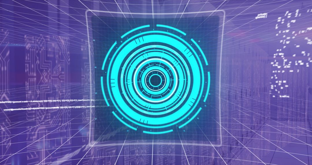 Futuristic Interface with Digital Scope and Data Grid