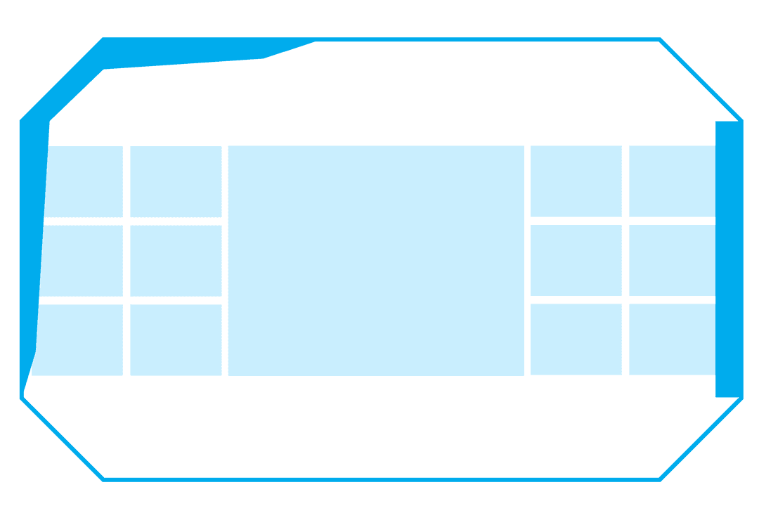 Blue Geometric Shapes on Transparent Background Vector Art