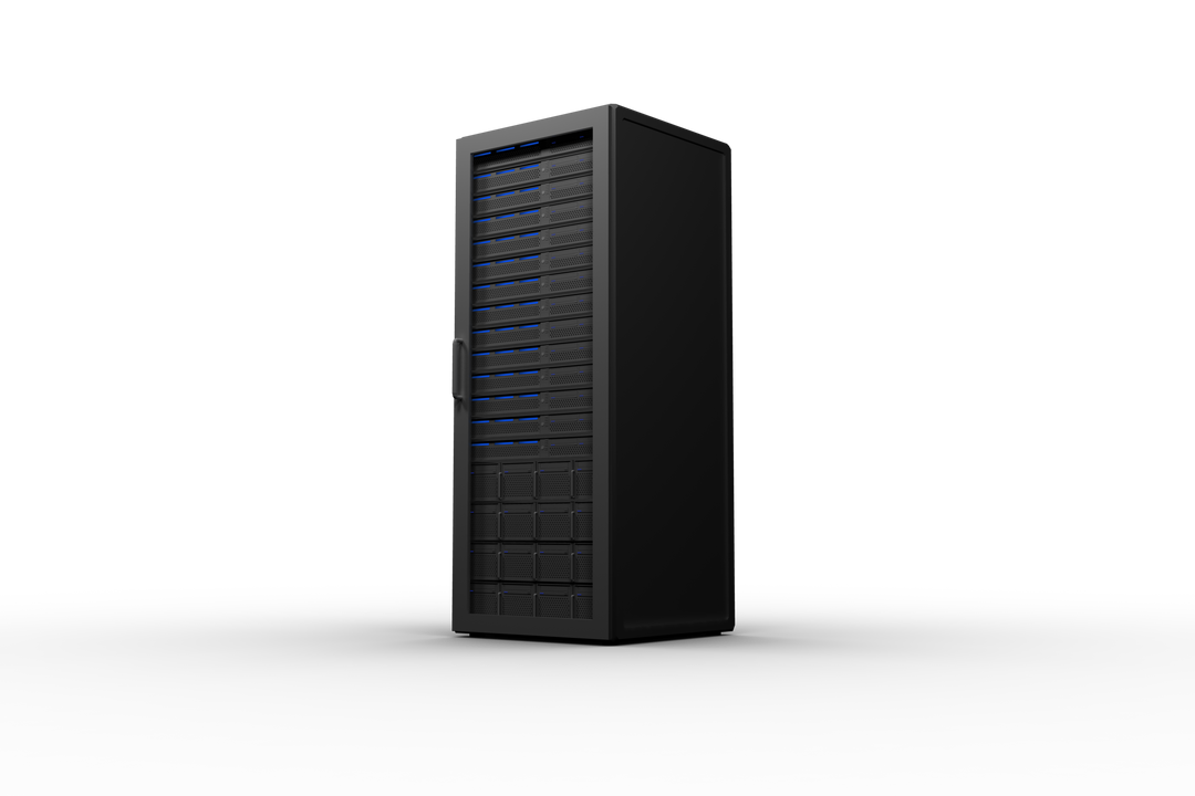 Vector Illustration of Black Computer Server Tower on Transparent Background - Download Free Stock Images Pikwizard.com