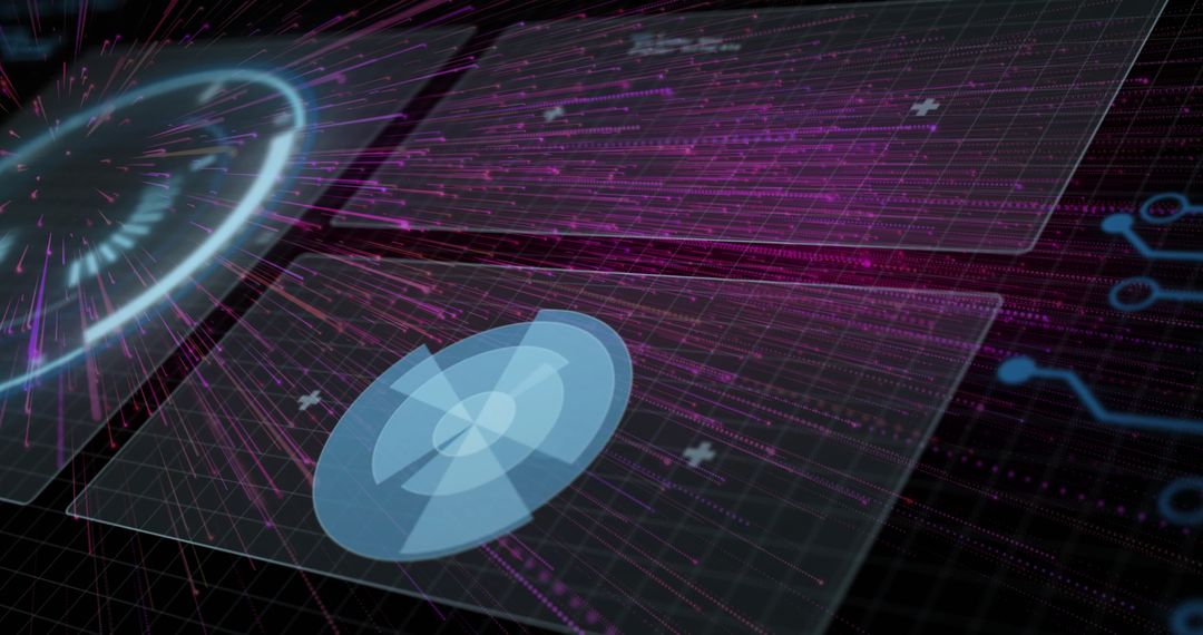 Abstract Holographic Interface in Futuristic Technology Environment