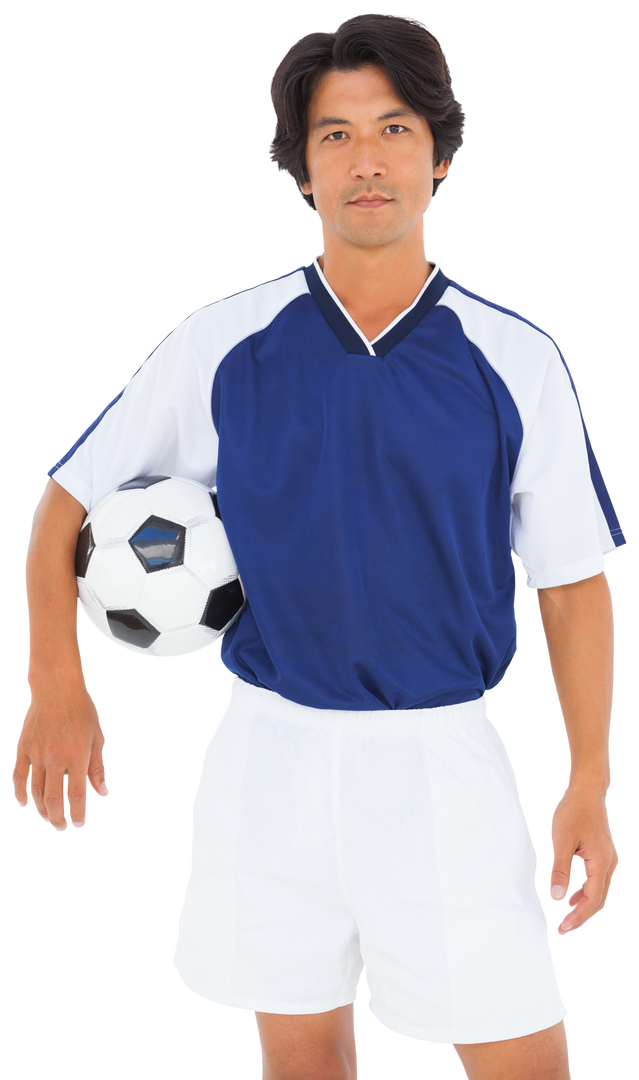 Male Soccer Player Holding Football on Transparent Background - Download Free Stock Images Pikwizard.com