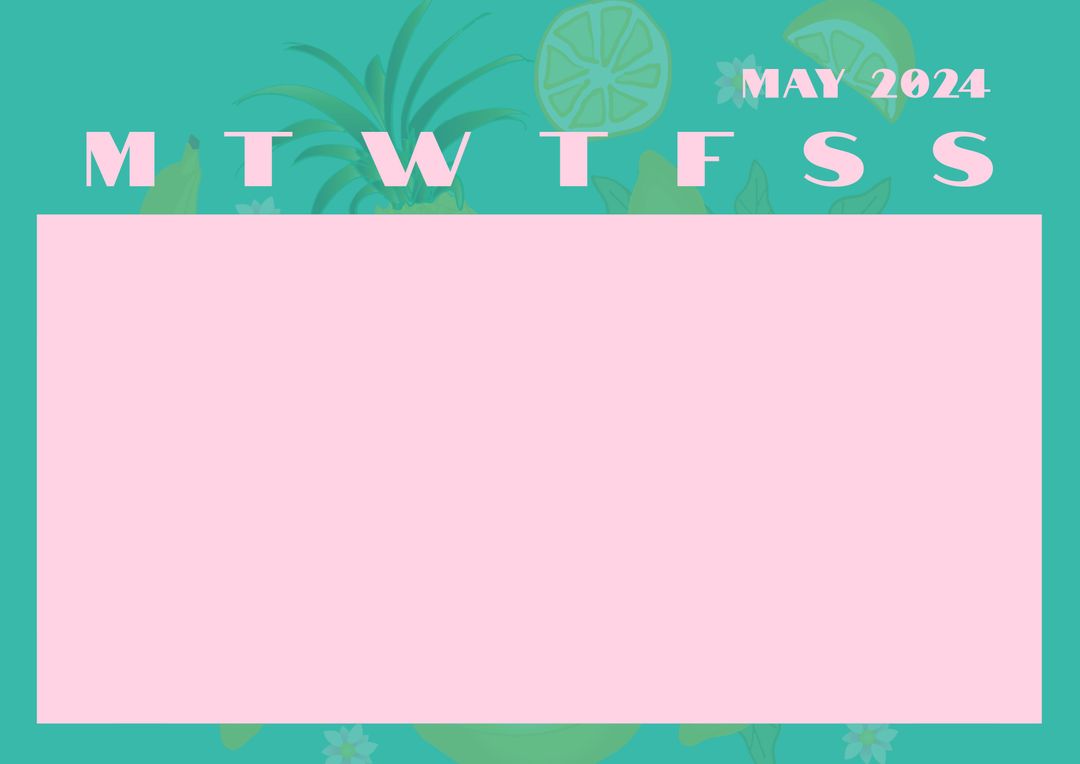 Colorful May 2024 Calendar Template with Tropical Fruit Graphics - Download Free Stock Templates Pikwizard.com